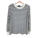 J. Crew Ivory/Navy Amber Stripe Slub Cotton T-Shirt- Size XS