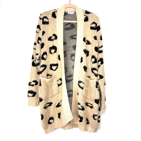 Amaryllis Animal Print Fuzzy Cardigan- Size L/XL