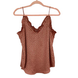 Express Blush with Rose Gold Pattern Ruffle Trim Cami- Size S