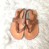 Southern Polished Biloxi Tan Leather Sandal- Size 8