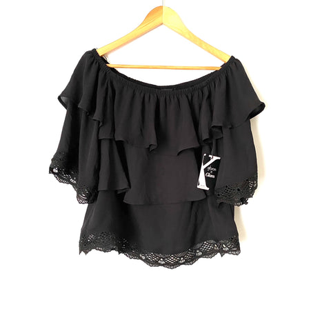 Gibson Black Tiered Off The Shoulder Top NWT- Size XS