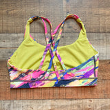 Lululemon Multi-Color Cris-Crossed Strappy Back Sports Bra- Size 12