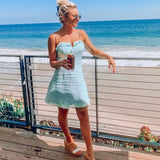 Lunik Green and White Print Dress- Size S