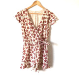 Tularosa Leaf Print Romper with Crochet Detail- Size S