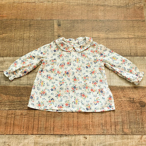 Ralph Lauren Cream Floral Print Top- Size 3M