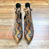 Jeffrey Campbell Snakeskin Leather Studded Booties- Size 7 (see notes)