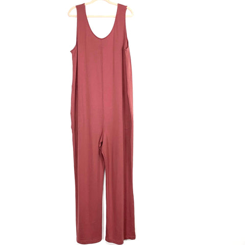 Fabletics Pink Relaxed Jumpsuit with Pockets- Size 1X