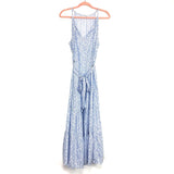 Label Of Love Light Blue/White Floral Print Belted Dress- Size M