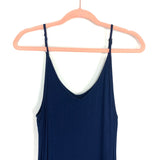 No Brand Navy Side Slits Maxi Dress with Pockets- Size L