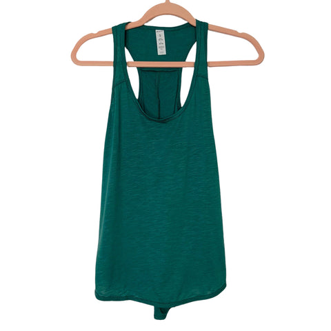 Marika Teal Racerback with Back Pleat Tank- Size M