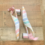 J Crew Rainbow Gingham Slingback Pumps- Size 9