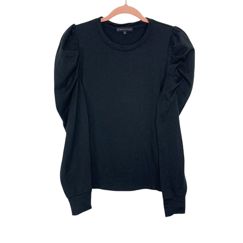 Gibson Look Puff Black Long Sleeve Top- Size XXS