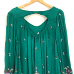 Free People Teal Embroidered Oxford Dress- Size XS (see notes)