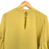 Wishlist Apparel Chartreuse Blouse with Ruffle Sleeves- Size S