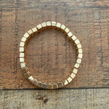The Styled Collection Gold Chevron Mosaic Tile Bracelet NWT