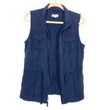 Merona Navy Utility Drawstring Waist Zip Up Vest- Size S