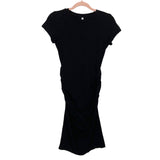 Missufe Black Ruched Sides T-Shirt Dress- Size S