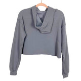 Bella + Canvas Gray Openfit Cropped Hooded Sweatshirt- Size S