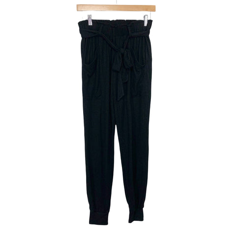 Gibsonlook Black Belted Paper Bag Pants NWT- Size XXS (Inseam 28”)