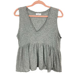 Vestique Heather Gray V-Neck Peplum Tank- Size M