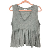 Vestique Heather Gray V-Neck Peplum Tank- Size M