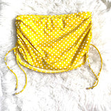Birdsong Yellow Polka Dot Ruched Side Swim Skirt- Size L (BOTTOMS ONLY)