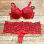 Cacique Red Lace Thong Underwear NWT- Size 14/16 (We have matching bra)