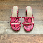 Coconuts By Matisse Pink Snakeskin Print Low Heel Sandals NWOT- Size 6