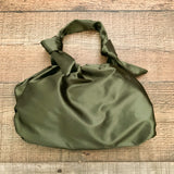 The Drop @lucyswhims Olive Satin Knotted Handle Bag NWT