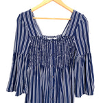 Jack by BB Dakota Navy Stripe Smocked Striped Dress- Size S