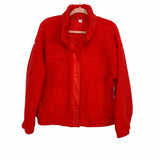 Old Navy Active Bright Red Sherpa Button Up Jacket NWT- Size L