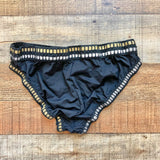 La Blanca Black Metallic Silver and Gold Bikini Bottoms- Size 4 (we have matching top)