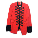 Free People Red Rope Trim Military Jacket- Size L