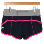 Lululemon Hot Pink/Black Speed Shorts- Size 4