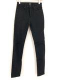 Just Black Denim Black Distressed Knee Skinny Jeans NWT- Size 26 (Inseam 27.5”)
