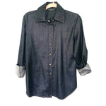 LAFAYETTE 148 Denim Wool Blend Button Up- Size S