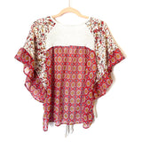 Hummingbird Thermal Tie Front with Sheer Sleeves and Back- Size S