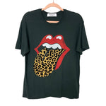 Daydreamer for Free People Black Animal Print Tongue Graphic Tee- Size XS