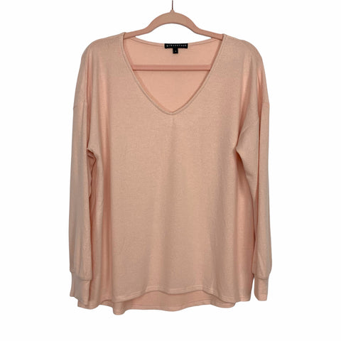 Gibson Look Light Pink V-Neck Top- Size S