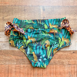 Mojito Safari/Leopard Print Ruffle Bikini Bottoms NWOT- Size L (we have matching top)