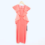 BCBGMaxazria Coral Jenni Ruffle Sleeve Racerback Dress NWT- Size S