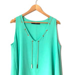 Forever Unique Turquoise Asymmetrical Hem with Chain- Size ~S (see notes)