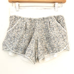 Lululemon Grey Floral Shorts- Size 4 (no liner)
