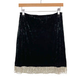 Mad for Love Black Velvet Rhinestone Trim Mock Neck Top and Skirt Set NWT- Size M (sold as set)