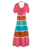 TOV Holy Color Block Crochet Trim Dress NWT- Size 38 (fits like small)