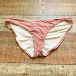 PILYQ Dusty Rose Ruched Bikini Bottoms- Size L (Bottoms Only)