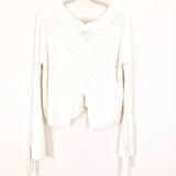 Express Cream Knit Sweater with Back Slit- Size XS
