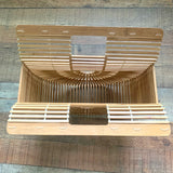 No Brand Bamboo Wooden Basket Handle Handbag