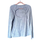 Victoria Secret VSX Sport Grey Exposed Back with Side Slits Long Sleeve Top- Size S