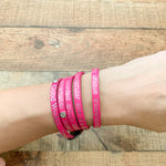 Good Works Make a Difference Hot Pink I Am Beautiful... Wrap Bracelet
